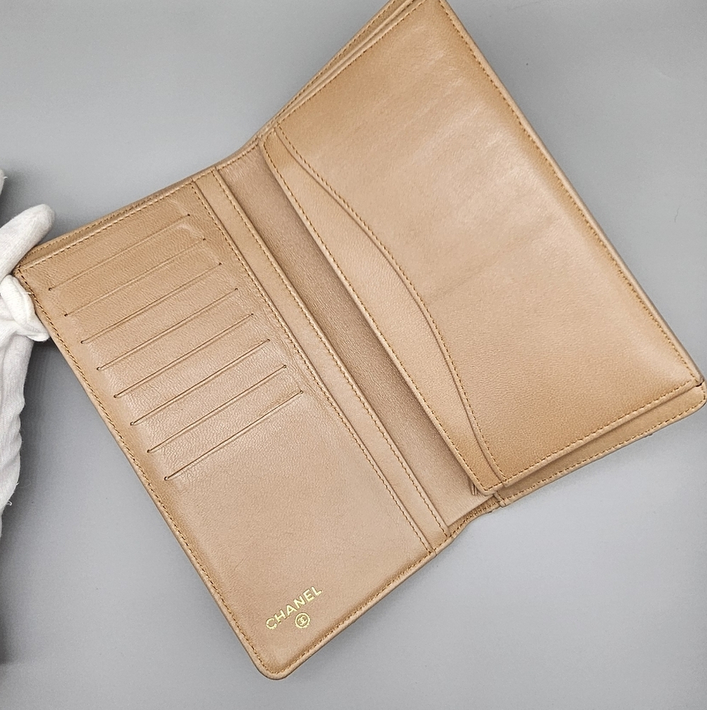 🖤CANEL Tan Quilted Leather Wallet/Clutch🖤 - Picture 4 of 17